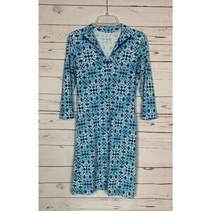 J.McLaughlin Women's XS Extra Small Catalina Cloth 3/4 Sleeves Stretchy Dress